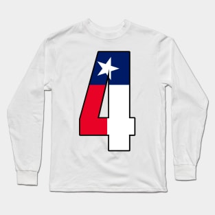 Number 4 Texas Flag Long Sleeve T-Shirt